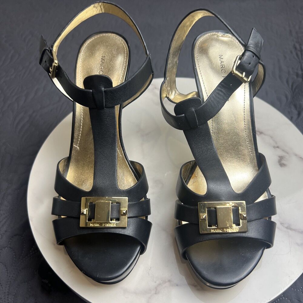 Mark Fisher Varika 2 Platform Sandals Black US 8.5 M Party Wedding Summer Work